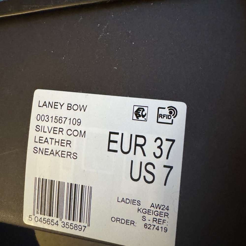 Kurt Geiger Silver Leather Sneakers - Picture 2 of 5